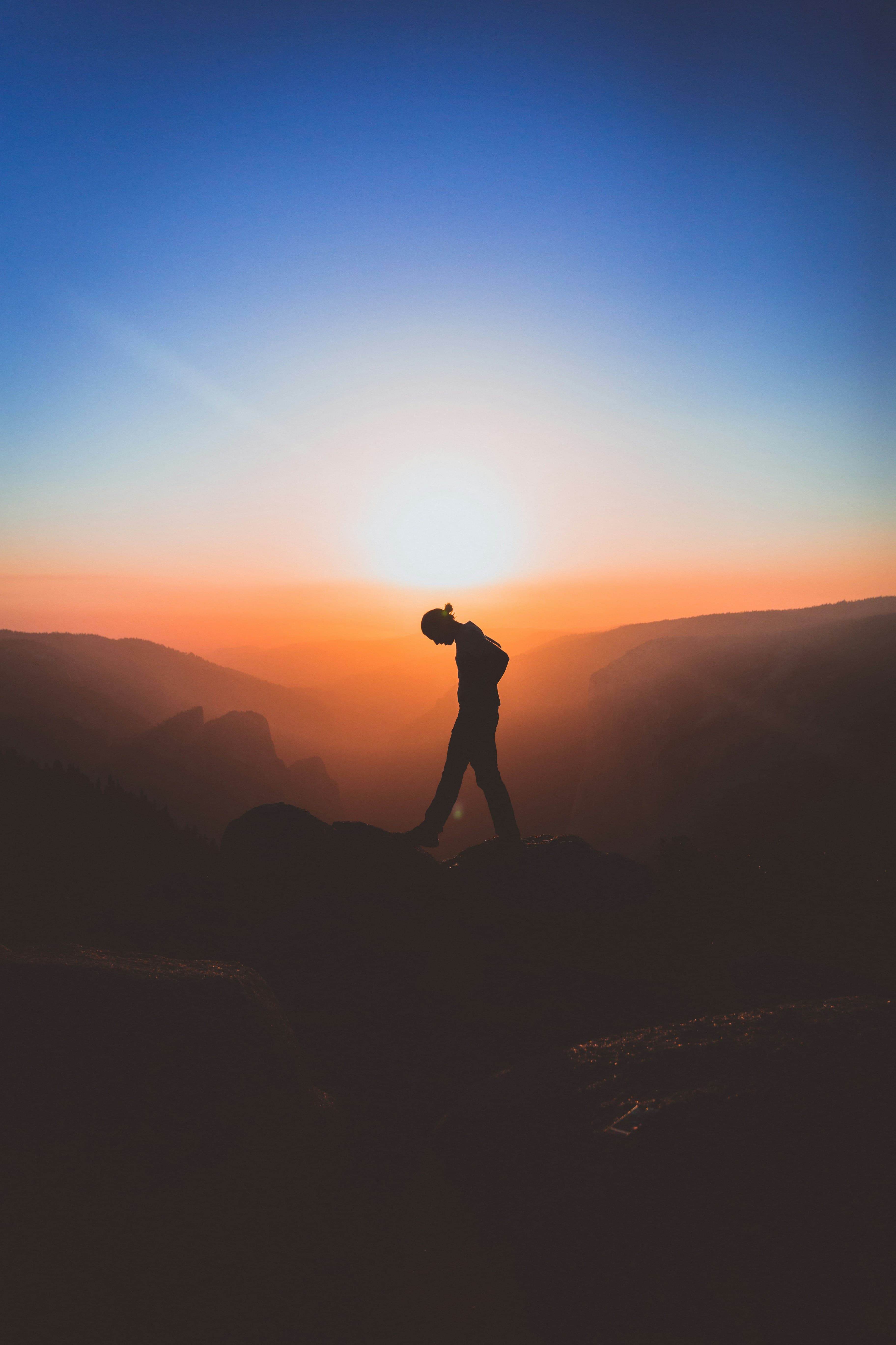 Mountain landscape at sunset